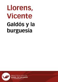 Galdós y la burguesía | Biblioteca Virtual Miguel de Cervantes