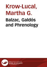 Balzac, Galdós and Phrenology / Martha G. Krow-Lucal | Biblioteca Virtual Miguel de Cervantes