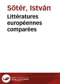 Littératures européennes comparées / István Sötér | Biblioteca Virtual Miguel de Cervantes