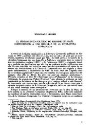 El pensamiento político de Madame de Staël. Contribución a una historia de la literatura comparada / Wolfgang Bader | Biblioteca Virtual Miguel de Cervantes