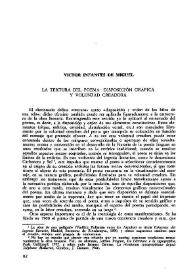 La textura del poema: disposición gráfica y voluntad creadora / Víctor Infantes de Miguel | Biblioteca Virtual Miguel de Cervantes