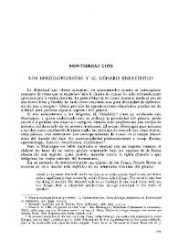 Los enciclopedistas y el género ensayístico / Montserrat Cots | Biblioteca Virtual Miguel de Cervantes