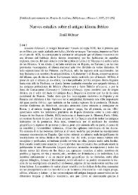 Nuevos estudios sobre el antiguo idioma ibérico / Emil Hübner | Biblioteca Virtual Miguel de Cervantes