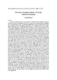 Nouvelles inscriptions latines d'Emerita Augusta en Espagne / Emil Hübner | Biblioteca Virtual Miguel de Cervantes