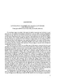 Littérature comparée et critique littéraire contemporaine / Jean Bessière | Biblioteca Virtual Miguel de Cervantes