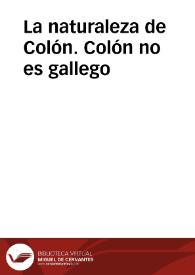 La naturaleza de Colón. Colón no es gallego | Biblioteca Virtual Miguel de Cervantes
