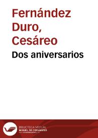 Dos aniversarios / Cesáreo Fernández Duro | Biblioteca Virtual Miguel de Cervantes