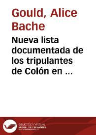Nueva lista documentada de los tripulantes de Colón en 1492 [4] / Alicia B. Gould y Quinci | Biblioteca Virtual Miguel de Cervantes