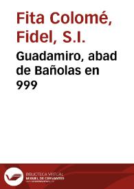Guadamiro, abad de Bañolas en 999 / F. F. | Biblioteca Virtual Miguel de Cervantes
