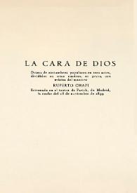 La cara de Dios / Carlos Arniches | Biblioteca Virtual Miguel de Cervantes