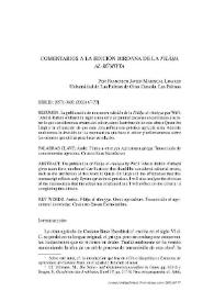 Comentarios a la Edición de la Filaha Al-Rumiyya / Francisco Javier Mariscal Linares | Biblioteca Virtual Miguel de Cervantes