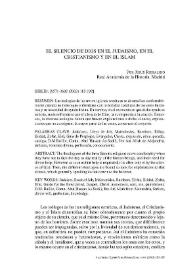 El silencio de Dios en el judaísmo, en el cristianismo y en el Islam / Jesús Riosalido | Biblioteca Virtual Miguel de Cervantes