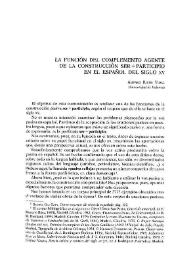 La función del complemento agente de la construcción ser + participio en el español del siglo XV | Biblioteca Virtual Miguel de Cervantes