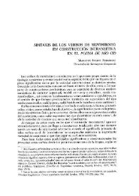 Sintaxis de los verbos de movimiento en construcción intransitiva en el "Poema de Mio Cid" | Biblioteca Virtual Miguel de Cervantes