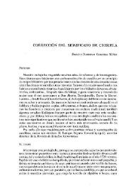 Corrección del significado de "crisuela" / Emilio y Demetrio González Núñez | Biblioteca Virtual Miguel de Cervantes