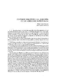 Cultismos relativos a la "Elección" en los "Ejercicios Espirituales" / María Jesús Mancho Duque | Biblioteca Virtual Miguel de Cervantes
