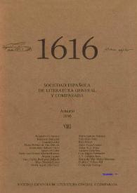 1616 : Anuario de la Sociedad Española de Literatura General y Comparada. Vol. VIII (1990). Índice / Sociedad Española de Literatura General y Comparada (Madrid). | Biblioteca Virtual Miguel de Cervantes