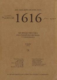 1616 : Anuario de la Sociedad Española de Literatura General y Comparada. Vol. IX (1995). Índice / Sociedad Española de Literatura General y Comparada (Madrid). | Biblioteca Virtual Miguel de Cervantes