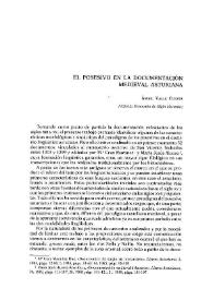 El posesivo en la documentación medieval asturiana / Ángel Valle Cuesta | Biblioteca Virtual Miguel de Cervantes