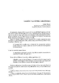 Galdós y la sátira lingüística / Isabel Román | Biblioteca Virtual Miguel de Cervantes