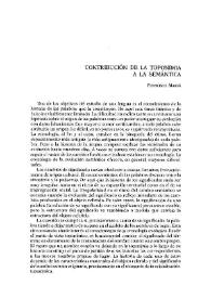 Contribución de la toponimia a la Semántica / Francisco Marsá | Biblioteca Virtual Miguel de Cervantes