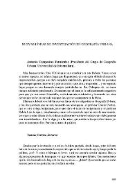 Nuevas líneas de investigación en Geografía Urbana / Antonio Campesino Fernández | Biblioteca Virtual Miguel de Cervantes
