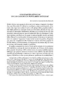 Constantes rítmicas en las canciones populares antiguas | Biblioteca Virtual Miguel de Cervantes