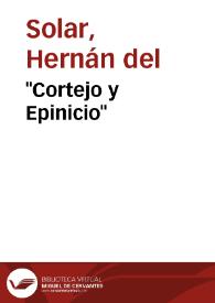 "Cortejo y Epinicio" / por Hernán del Solar | Biblioteca Virtual Miguel de Cervantes