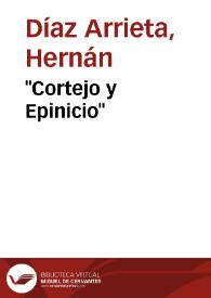 "Cortejo y Epinicio" / por Hernán Díaz Arrieta | Biblioteca Virtual Miguel de Cervantes