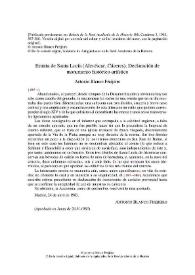 Ermita de Santa Lucía (Alcuéscar, Cáceres). Declaración de monumento histórico-artístico / Antonio Blanco Freijeiro | Biblioteca Virtual Miguel de Cervantes