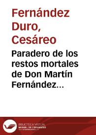 Paradero de los restos mortales de Don Martín Fernández de Navarrete / Cesáreo Fernández Duro | Biblioteca Virtual Miguel de Cervantes