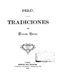 Perú. Tradiciones / por Ricardo Palma | Biblioteca Virtual Miguel de Cervantes