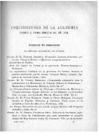 Adquisiciones de la Academia durante el primer semestre del año 1895 | Biblioteca Virtual Miguel de Cervantes