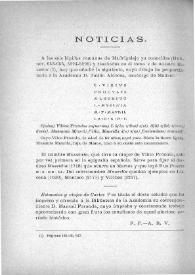 Noticias. Boletín de la Real Academia de la Historia, tomo 27 (noviembre 1895). Cuaderno V / F.F., A.R.V. | Biblioteca Virtual Miguel de Cervantes