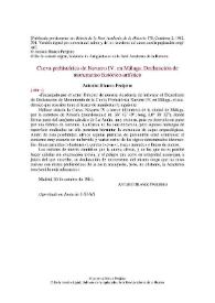 Cueva prehistórica de Navarro IV, en Málaga. Declaración de monumento histórico-artístico / Antonio Blanco Freijeiro | Biblioteca Virtual Miguel de Cervantes
