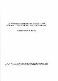 Un académico olvidado: Francisco María Tubino, a los cien años de su muerte (1833-1888) / Matilde Revuelta Tubino | Biblioteca Virtual Miguel de Cervantes