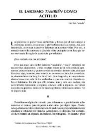 El laicismo también como actitud / Carlos Pereda | Biblioteca Virtual Miguel de Cervantes
