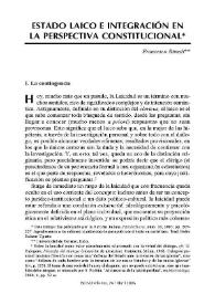 Estado laico e integración en la perspectiva constitucional / Francesco Rimoli | Biblioteca Virtual Miguel de Cervantes