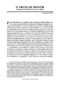 El precio de disentir. El debate interno en la Corte / Francisca Pou | Biblioteca Virtual Miguel de Cervantes