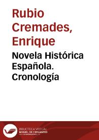 Novela Histórica Española. Cronología / Enrique Rubio Cremades | Biblioteca Virtual Miguel de Cervantes