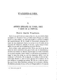 Antiguos epígrafes de Tánger, Jerez y Arcos de la Frontera / Fidel Fita | Biblioteca Virtual Miguel de Cervantes