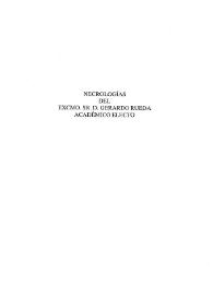 Necrologías del Excmo. Sr. D. Gerardo Rueda Académico Electo / Miguel Rodríguez-Acosta ... [et al.] | Biblioteca Virtual Miguel de Cervantes