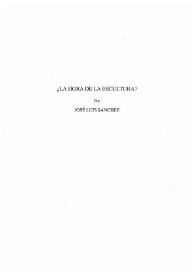 ¿La hora de la Escultura? / José Luis Sánchez | Biblioteca Virtual Miguel de Cervantes