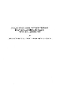 Nuevos datos sobre pinturas y dibujos de la Real Academia de Bellas Artes de San Fernando / Ascensión Ciruelos Gonzalo, M.ª Victoria Durá Ojea | Biblioteca Virtual Miguel de Cervantes