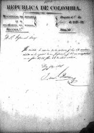 Comunicación del Ministro de Estado en el Departamento de Interior de haber recibido la relación de esclavos manumitidos que le envió de oficio el Prefecto de Azuay. (Bogotá, 8 de junio de 1829) | Biblioteca Virtual Miguel de Cervantes