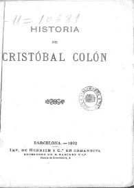 Historia de Cristóbal Colón | Biblioteca Virtual Miguel de Cervantes