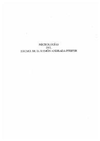 Necrologías del Excmo. Sr. D. Ramón Andrada Pfeifer / Enrique Pardo Canalís [et al.] | Biblioteca Virtual Miguel de Cervantes