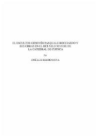 El escultor genovés Pasquale Bocciardo y sus obras en el retablo mayor de la Catedral de Cuenca / José Luis Barrio Moya | Biblioteca Virtual Miguel de Cervantes