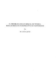 El programa de San Miguel de Vitoria, reflejo de sus funciones cívicas y litúrgicas / M. Lucía Lahoz | Biblioteca Virtual Miguel de Cervantes