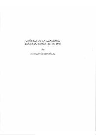 Crónica de la Academia. Segundo semestre de 1993 / J. J. Martín González | Biblioteca Virtual Miguel de Cervantes